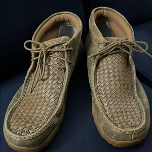 Twisted X Brown Woven Leather Chukka Shoes, size 13